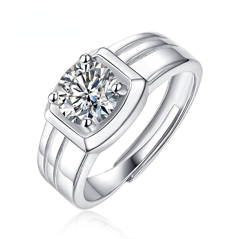 Men 1pc 1 Carat Moissanite Men's Ring