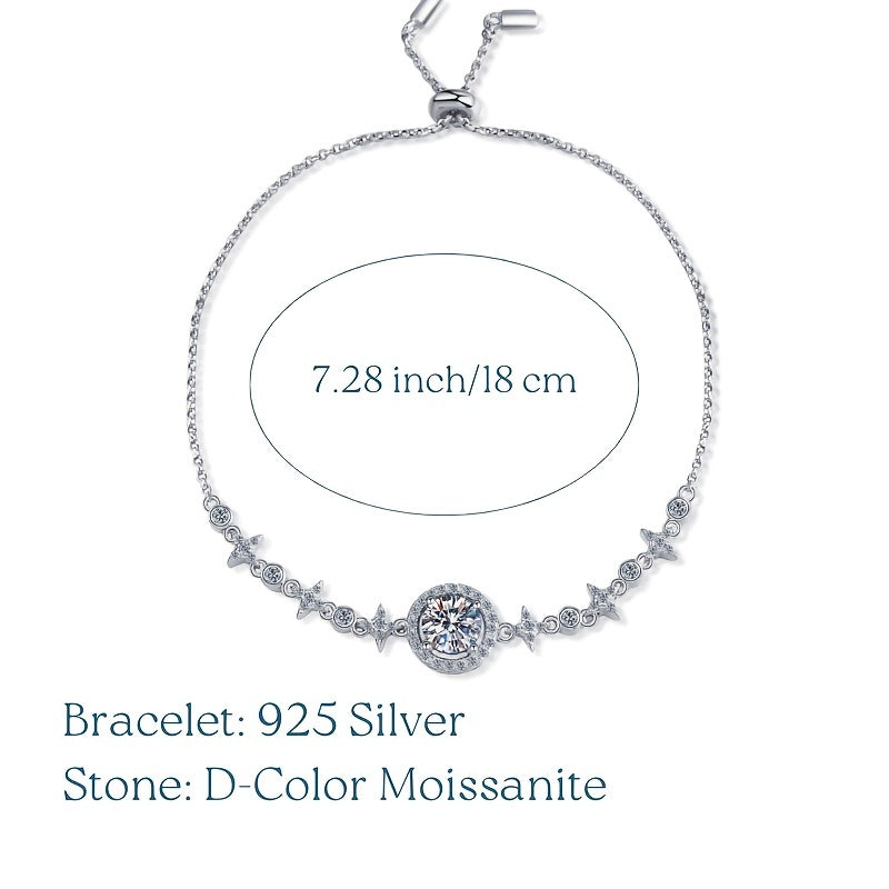 Women 1CT Moissanite Bracelet, 18K Golden Bracelet