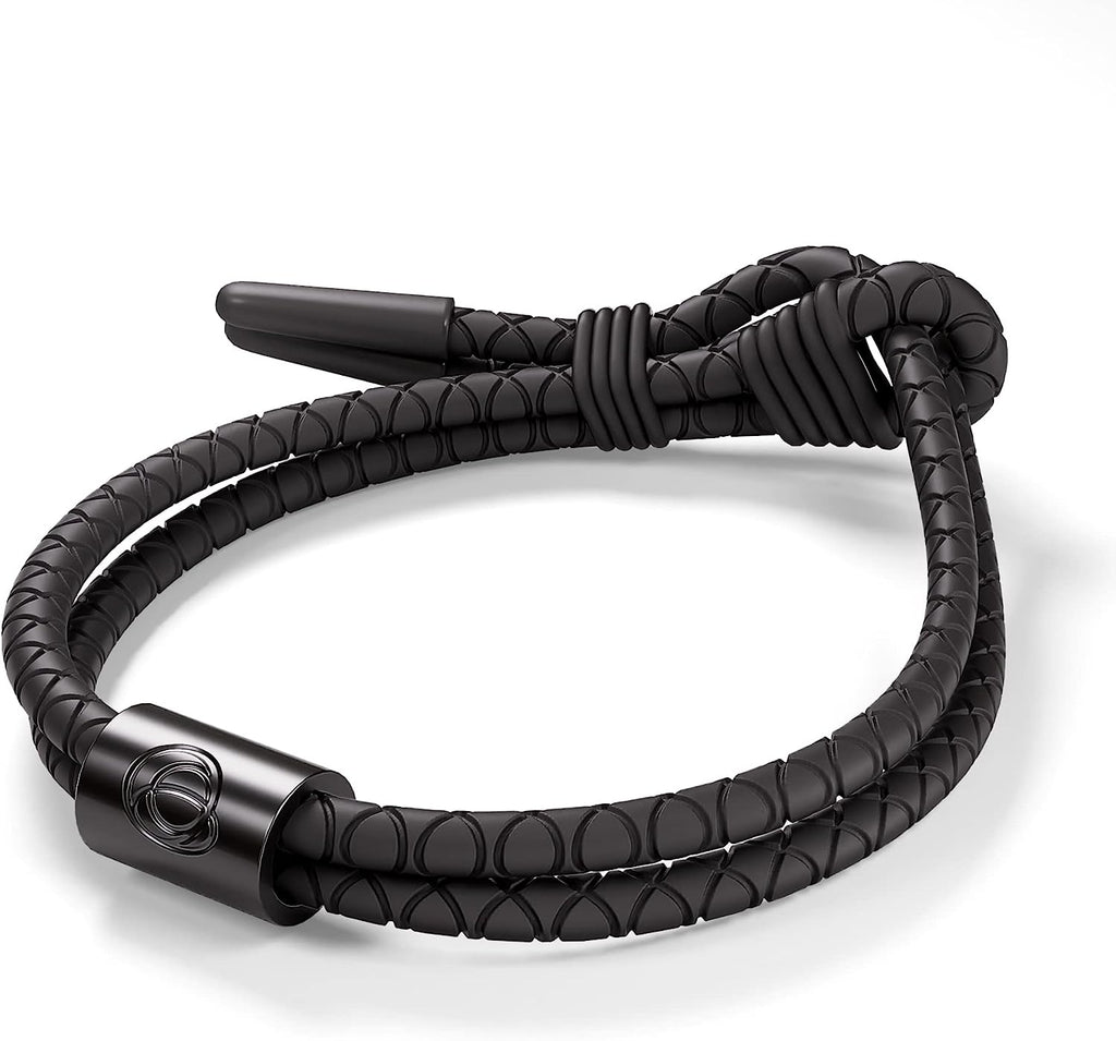 Men's Adjustable Silicone Braided Rope Bracelet
