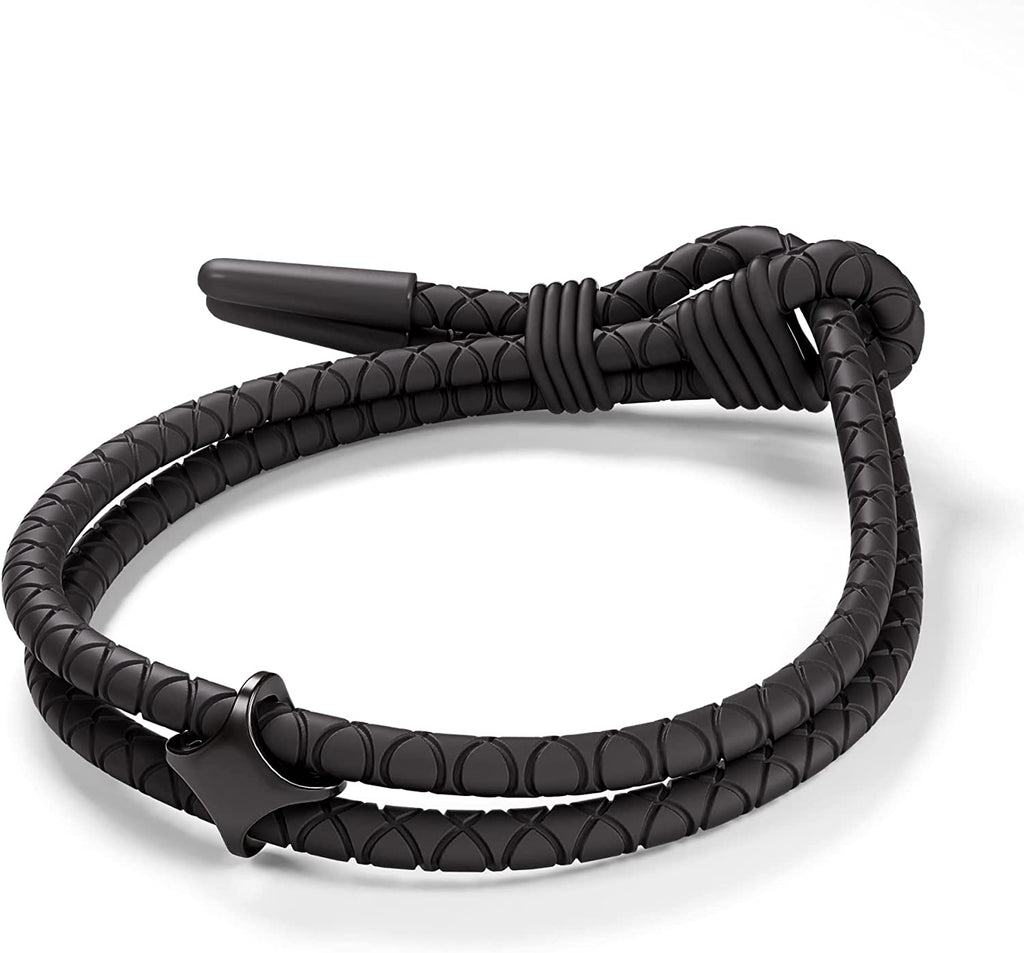 Men's Adjustable Silicone Braided Rope Bracelet