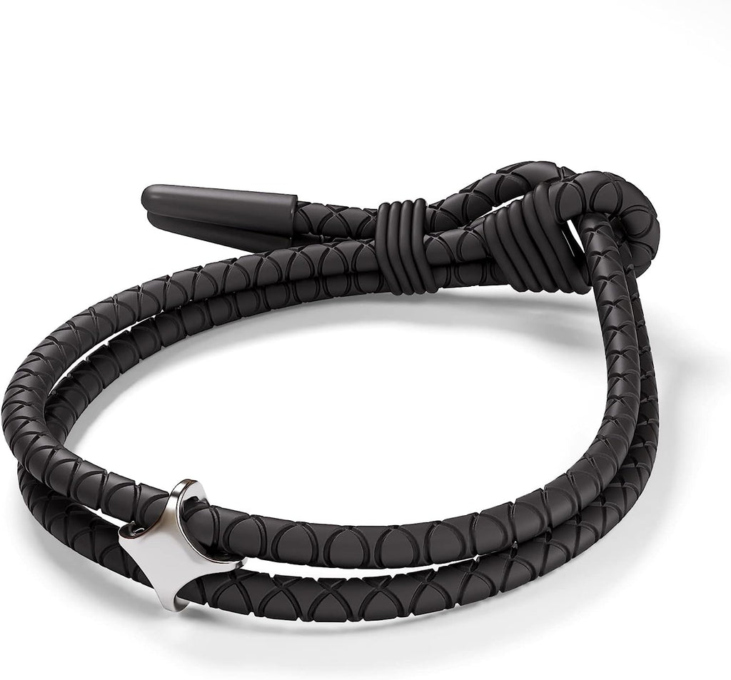 Men's Adjustable Silicone Braided Rope Bracelet