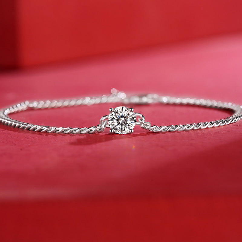 Women 1 Ct Moissanite Chain Bracelet