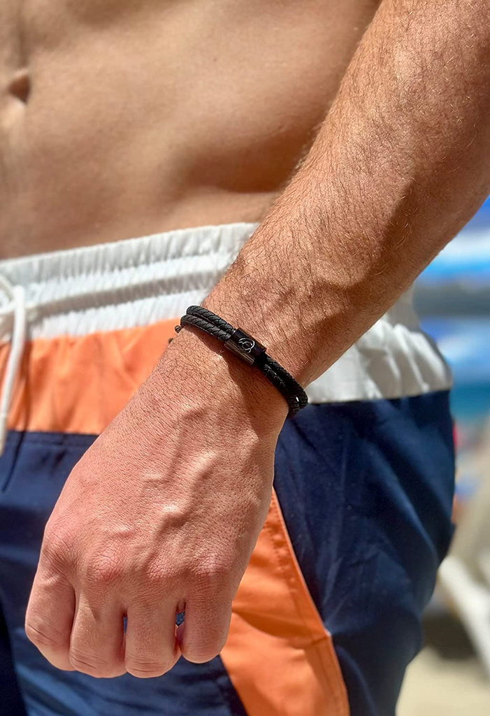 Men's Adjustable Silicone Braided Rope Bracelet