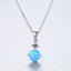 Women's 925 Sterling Silver Opal Pendant Necklace