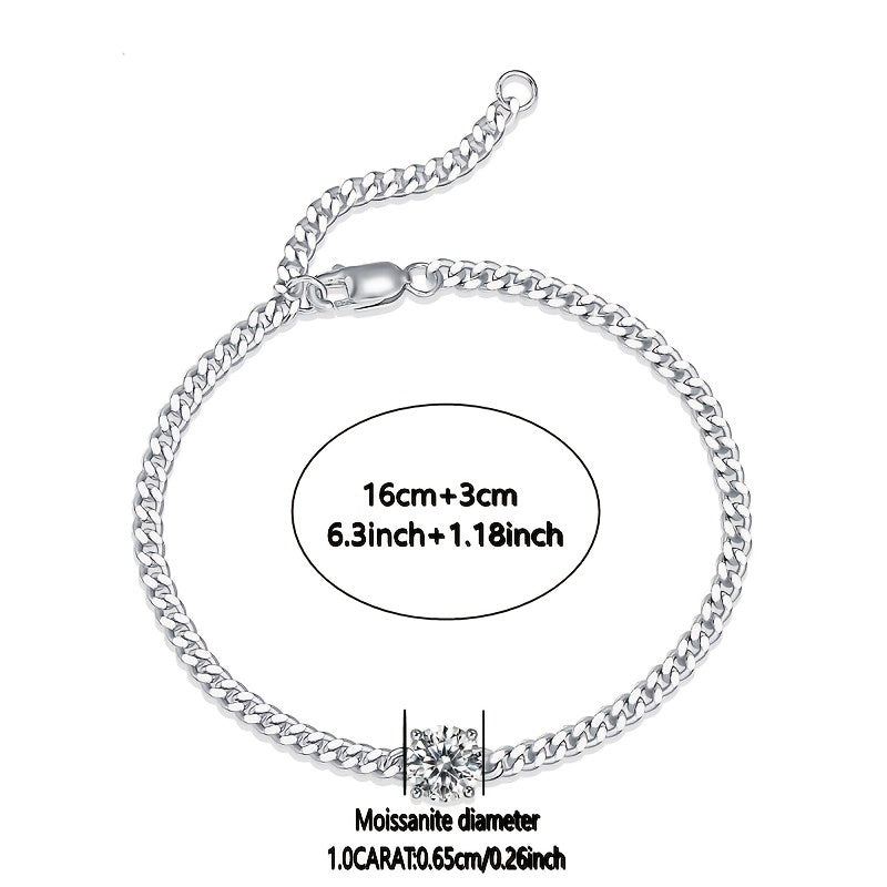 Women 1 Ct Moissanite Chain Bracelet