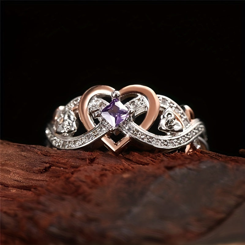 Purple Zircon Wedding Ring