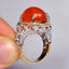 Hollow Flower Orange Gem Ring