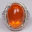 Hollow Flower Orange Gem Ring