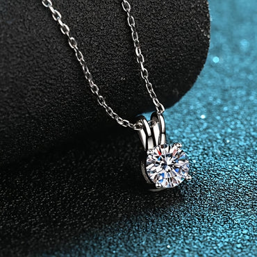 Women Moissanite 18K Platinum Silver Plated Necklace