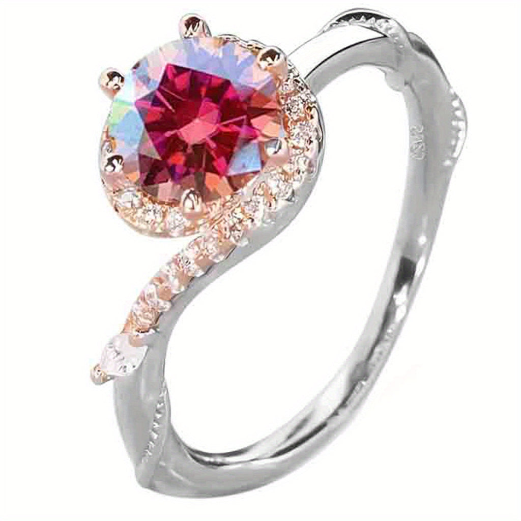 Gemstone Red Moissanite Ring