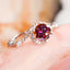 Gemstone Red Moissanite Ring