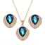 Teardrop Shape Crystal Necklace & Earrings