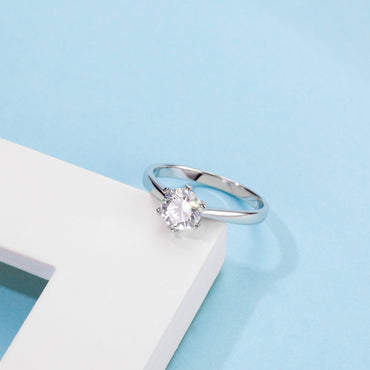 Women Moissanite Band Engagement Wedding Ring