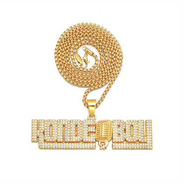 Full Of Diamond Letter Pendant Necklace