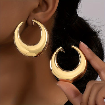 Geometric Circle Ear Cuff Vintage Clip On Earrings