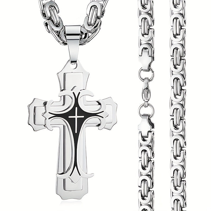 Men's Vintage Cross Pendant Necklace