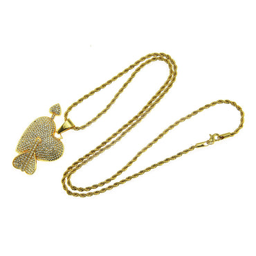 Cuban Link Heart  Pendant Necklace