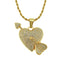 Cuban Link Heart  Pendant Necklace