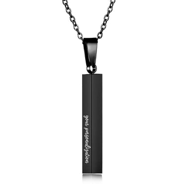 Personalized Custom Titanium Steel Bar Pendant Necklace