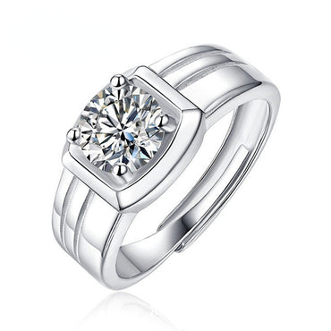 Men's 1pc 1 Carat Moissanite Men's Opening Ring