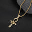 Hip Hop Zircon Ankh Cross Pendant Necklace