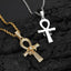 Hip Hop Zircon Ankh Cross Pendant Necklace