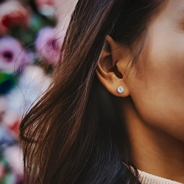 Women Oval Cut Moissanite Stud Earrings