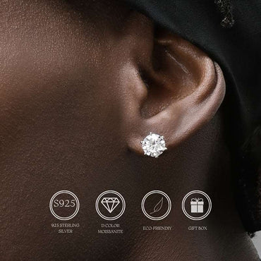 Clarity Brilliant Round Cut Moissanite Stud Earrings