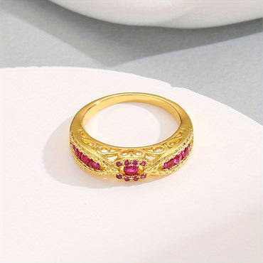 Retro Hip Hop Men's Hollow Out Zircon Ring