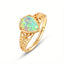 Inlaid Waterdrop Shape Opal Adjustable Ring