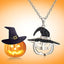 Halloween Pumpkin Wearing Hat Pendant Necklace