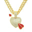 Men's Box Clasp Heart Cuban Link Chain Necklace