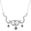 Double Snake Artificial Crystal Pendant Necklace