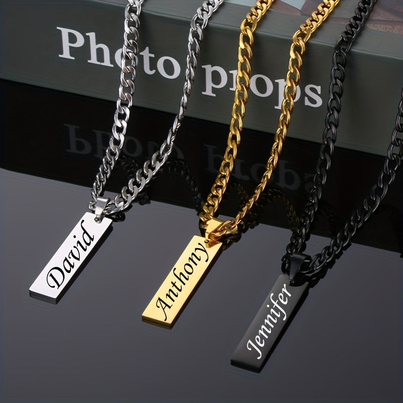 Personalized Stainless Custom Steel Name Pendant Necklace