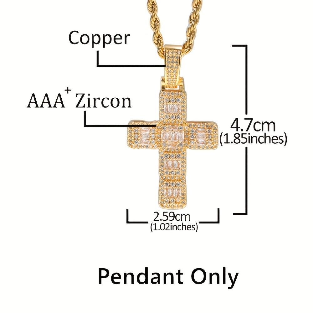 Hip Hop Copper Inlaid Cubic Zirconia Pendant Necklace