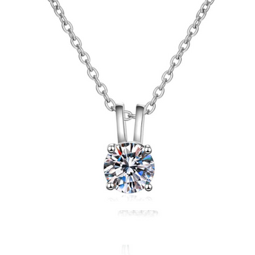 Women Moissanite 18K Platinum Silver Plated Necklace