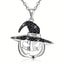 Halloween Pumpkin Wearing Hat Pendant Necklace