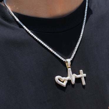 Three-dimensional Electrocardiogram Hip-hop Pendant Necklace