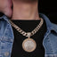 Men's Sunflower Pendant With Cuban Chain, Cool Necklace