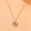 Women Pink Moissanite Necklace 925 Sterling Silvery