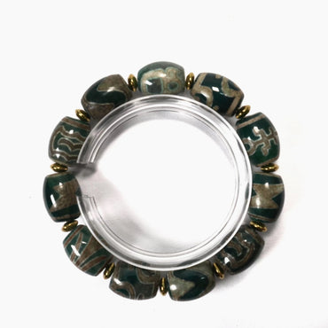 Men's Green Beaded Bracelet Nobleman Beaded Jewelry