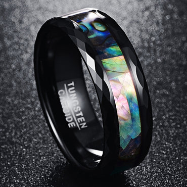 Men's Plating Black Edge Men's Tungsten Ring