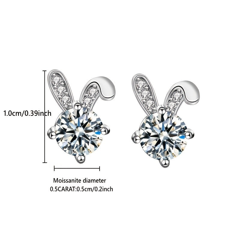 Women Easter Moissanite Ear Stud Earrings