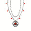 Zinc Alloy Red Ruby Pendant Necklace