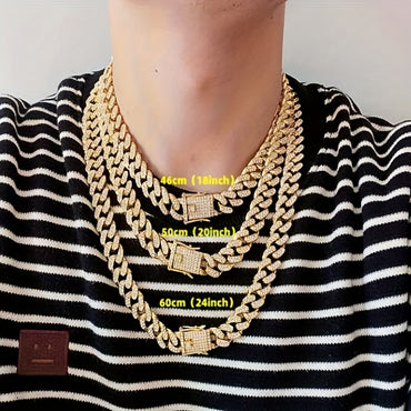 Gitter Hip-hop Style Golden Chain Necklace
