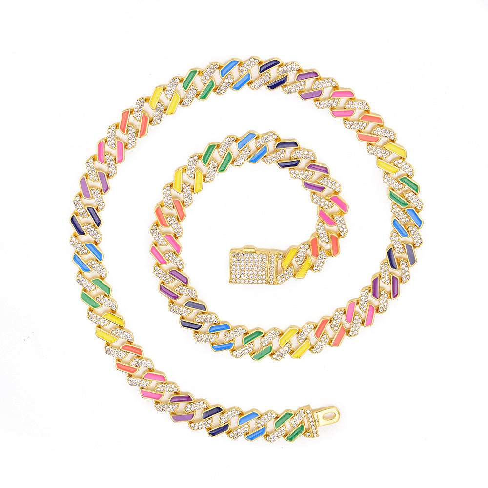 Colorful Rhinestone Hollow Necklace