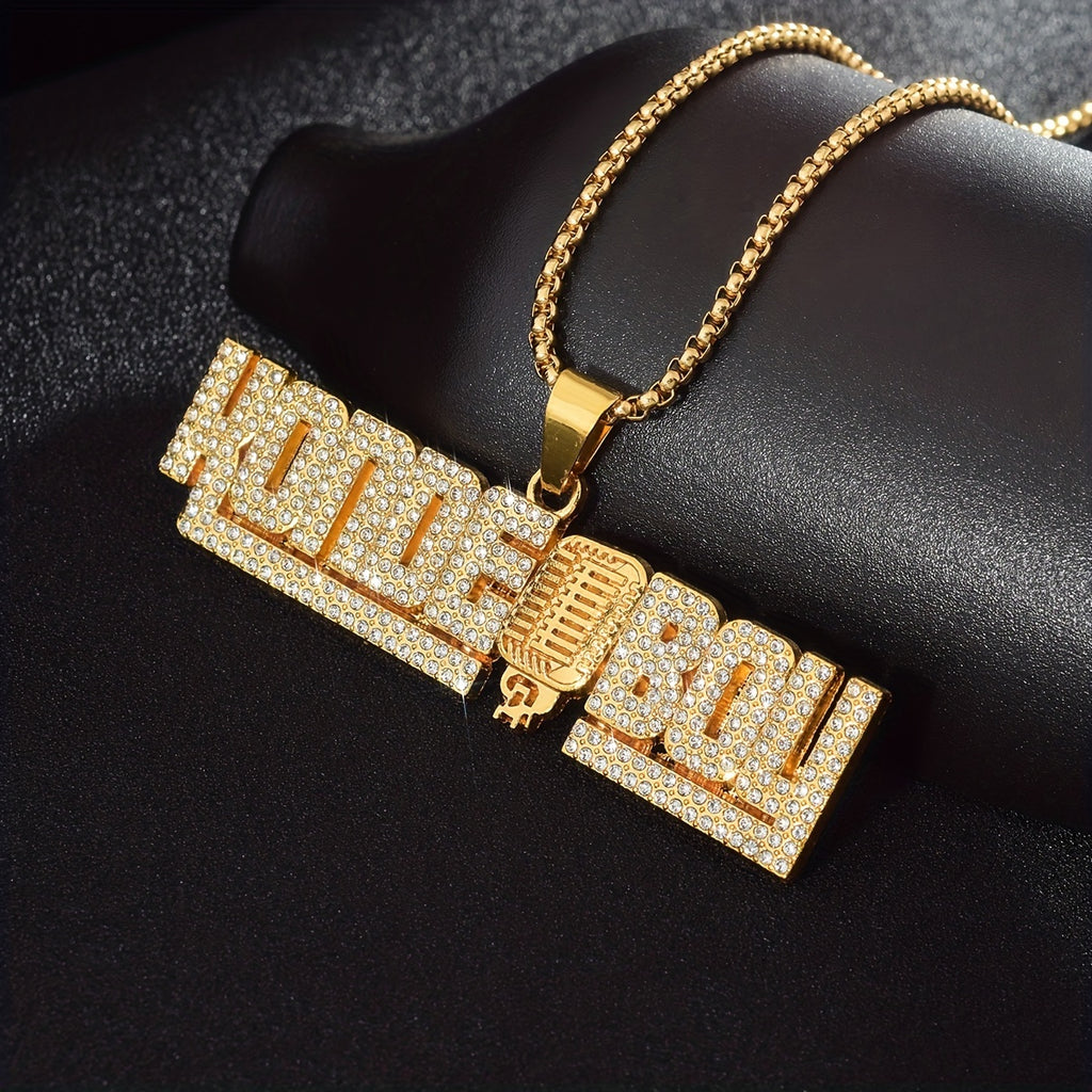 Full Of Diamond Letter Pendant Necklace