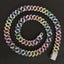 Hip-Hop Cuban Chain Rainbow Necklace Bracelet Set