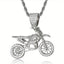 Hip Hop Copper Inlaid Zircon Off-Road Motorcycle Pendant Necklace