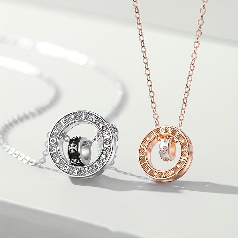 S925 Sterling Silver Lucky Wheel Couple Necklace